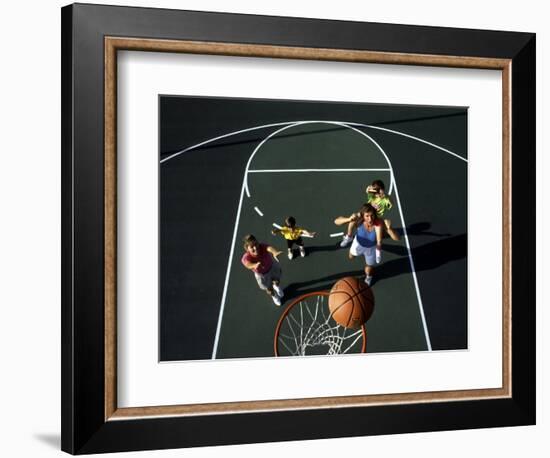 Family Playing Basketball Together-Bill Bachmann-Framed Photographic Print