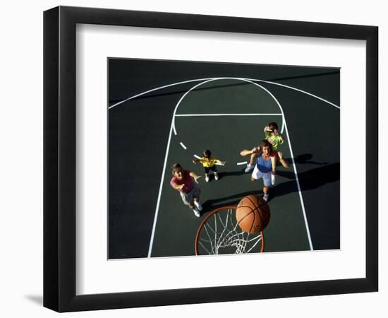 Family Playing Basketball Together-Bill Bachmann-Framed Photographic Print