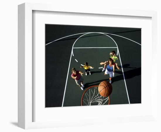 Family Playing Basketball Together-Bill Bachmann-Framed Photographic Print