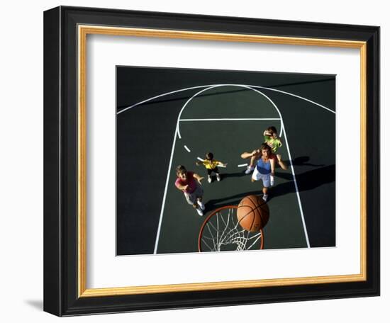 Family Playing Basketball Together-Bill Bachmann-Framed Photographic Print