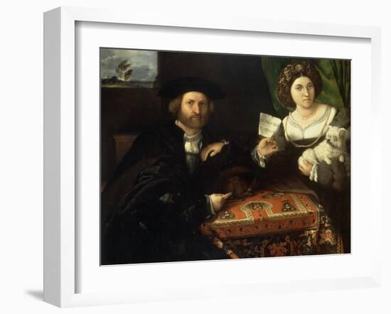 Family Portrait, C1523-Lorenzo Lotto-Framed Giclee Print