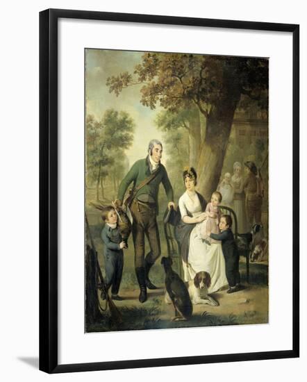 Family Portrait of Jonkheer Gysbert Carel Rutger Reinier Van Brienen Van Ramerus-Adriaan De Lelie-Framed Art Print