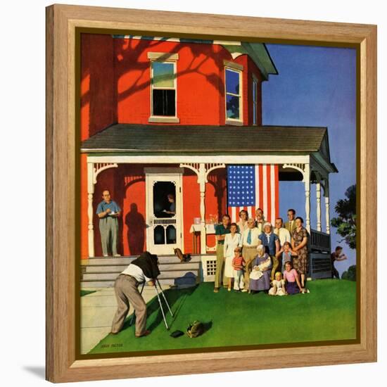 "Family Portrait on the Fourth", July 5, 1952-John Falter-Framed Premier Image Canvas