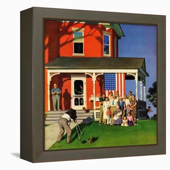 "Family Portrait on the Fourth", July 5, 1952-John Falter-Framed Premier Image Canvas