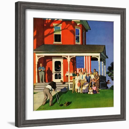 "Family Portrait on the Fourth", July 5, 1952-John Falter-Framed Giclee Print