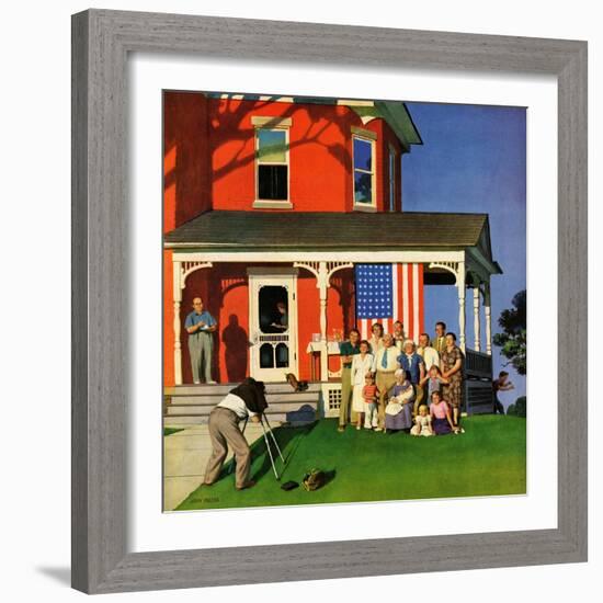 "Family Portrait on the Fourth", July 5, 1952-John Falter-Framed Giclee Print