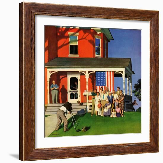 "Family Portrait on the Fourth", July 5, 1952-John Falter-Framed Giclee Print