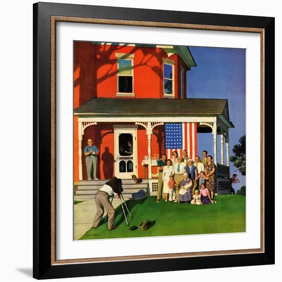 "Family Portrait on the Fourth", July 5, 1952-John Falter-Framed Giclee Print