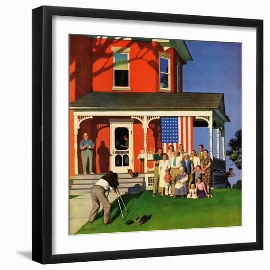 "Family Portrait on the Fourth", July 5, 1952-John Falter-Framed Giclee Print