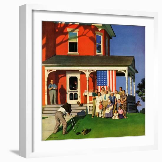 "Family Portrait on the Fourth", July 5, 1952-John Falter-Framed Giclee Print