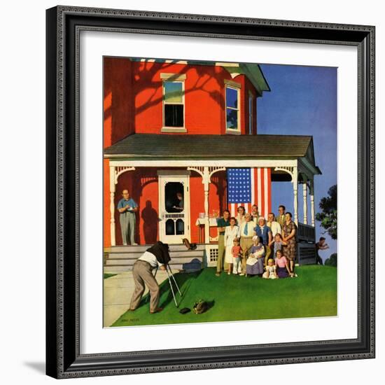 "Family Portrait on the Fourth", July 5, 1952-John Falter-Framed Giclee Print