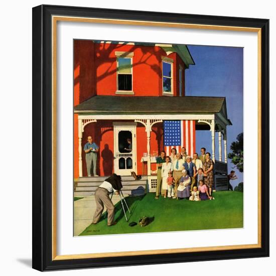 "Family Portrait on the Fourth", July 5, 1952-John Falter-Framed Giclee Print