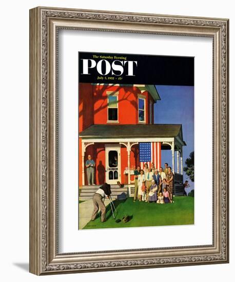 "Family Portrait on the Fourth" Saturday Evening Post Cover, July 5, 1952-John Falter-Framed Giclee Print