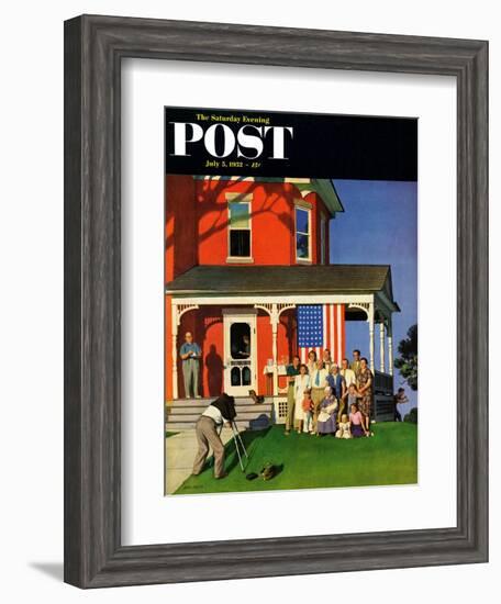 "Family Portrait on the Fourth" Saturday Evening Post Cover, July 5, 1952-John Falter-Framed Giclee Print