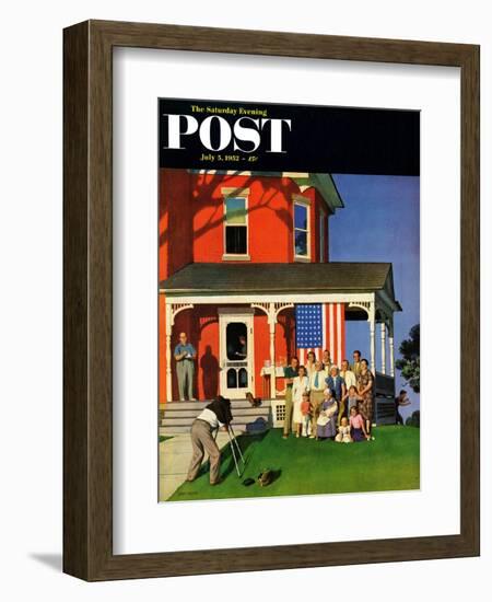 "Family Portrait on the Fourth" Saturday Evening Post Cover, July 5, 1952-John Falter-Framed Giclee Print