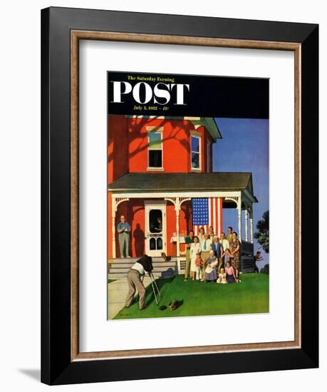 "Family Portrait on the Fourth" Saturday Evening Post Cover, July 5, 1952-John Falter-Framed Giclee Print