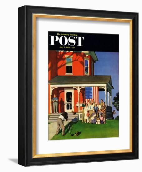 "Family Portrait on the Fourth" Saturday Evening Post Cover, July 5, 1952-John Falter-Framed Giclee Print