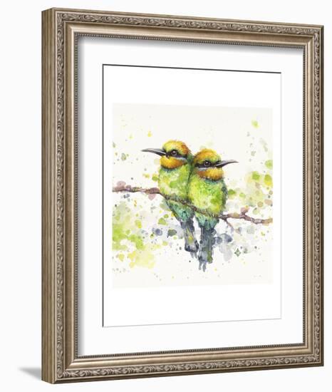 Family (Rainbow Bee Eaters)-Sillier than Sally-Framed Art Print