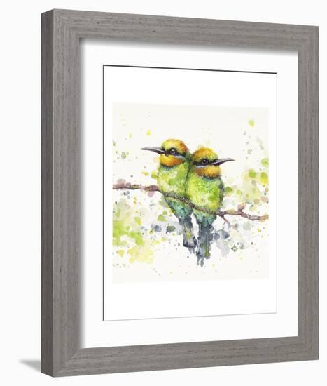 Family (Rainbow Bee Eaters)-Sillier than Sally-Framed Art Print