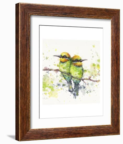 Family (Rainbow Bee Eaters)-Sillier than Sally-Framed Art Print