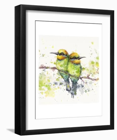 Family (Rainbow Bee Eaters)-Sillier than Sally-Framed Art Print