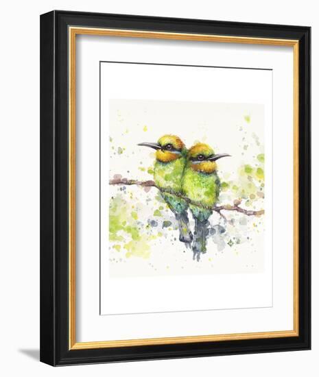 Family (Rainbow Bee Eaters)-Sillier than Sally-Framed Art Print