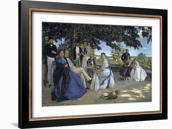 Family Reunion, c.1867-Frederic Bazille-Framed Giclee Print