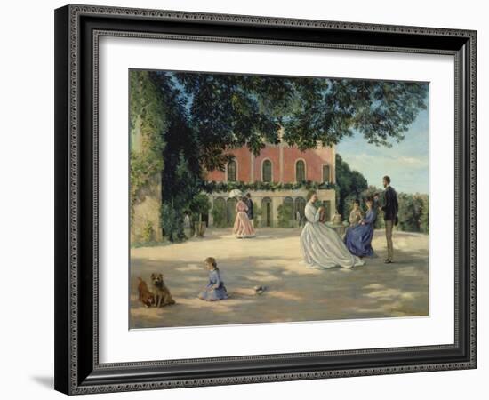 Family reunion on the terrace. 1867-Frédéric Bazille-Framed Giclee Print