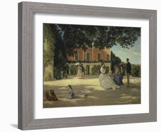 Family Reunion on the Terrace-Frederic Bazille-Framed Giclee Print