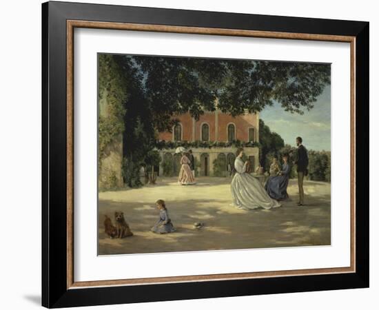 Family Reunion on the Terrace-Frederic Bazille-Framed Giclee Print