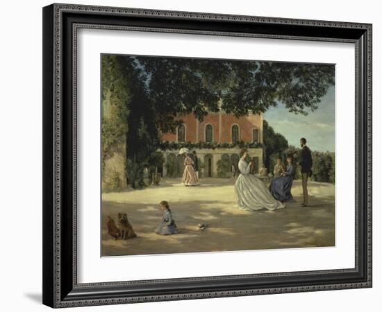 Family Reunion on the Terrace-Frederic Bazille-Framed Giclee Print