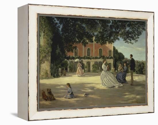 Family Reunion on the Terrace-Frederic Bazille-Framed Premier Image Canvas