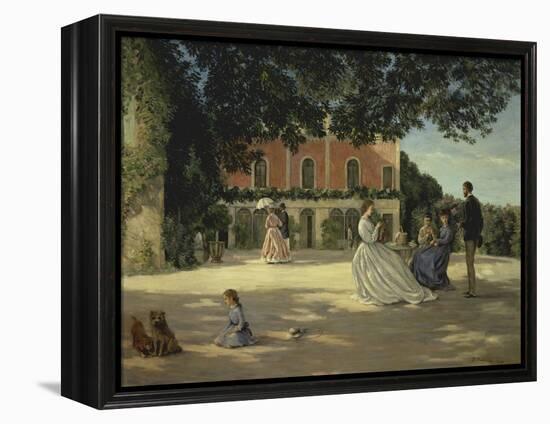 Family Reunion on the Terrace-Frederic Bazille-Framed Premier Image Canvas