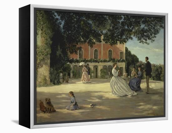 Family Reunion on the Terrace-Frederic Bazille-Framed Premier Image Canvas