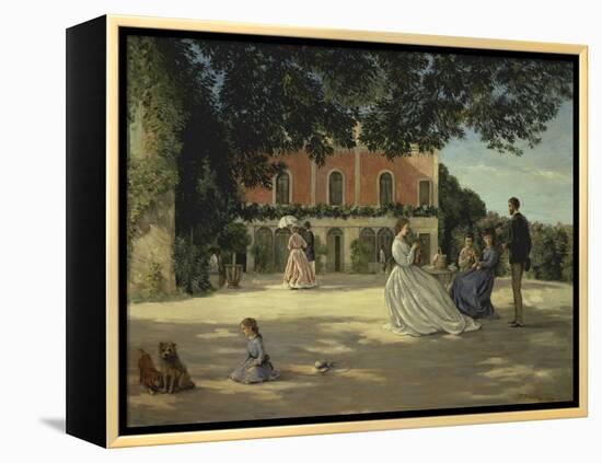 Family Reunion on the Terrace-Frederic Bazille-Framed Premier Image Canvas