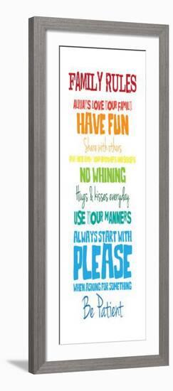 Family Rules Rainbow-Jace Grey-Framed Art Print