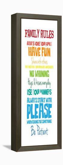 Family Rules Rainbow-Jace Grey-Framed Stretched Canvas