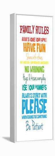 Family Rules Rainbow-Jace Grey-Framed Stretched Canvas