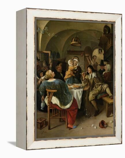 Family Scene, 1660-79-Jan Steen-Framed Stretched Canvas