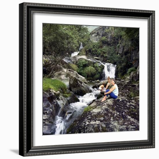 Family Scene at Dolgoch Falls, Snowdonia, Wales, 1969-Michael Walters-Framed Photographic Print