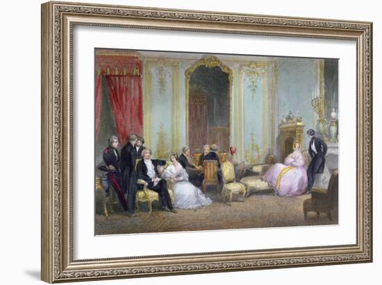 Family Scene, C.1840 (Colour Litho)-Eugene-Louis Lami-Framed Giclee Print