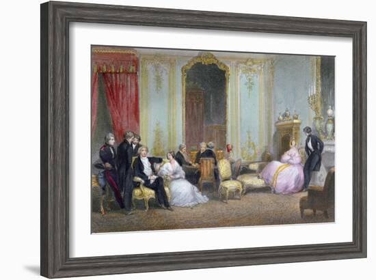 Family Scene, C.1840 (Colour Litho)-Eugene-Louis Lami-Framed Giclee Print