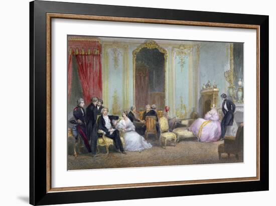 Family Scene, C.1840 (Colour Litho)-Eugene-Louis Lami-Framed Giclee Print