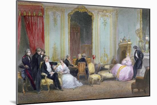 Family Scene, C.1840 (Colour Litho)-Eugene-Louis Lami-Mounted Giclee Print