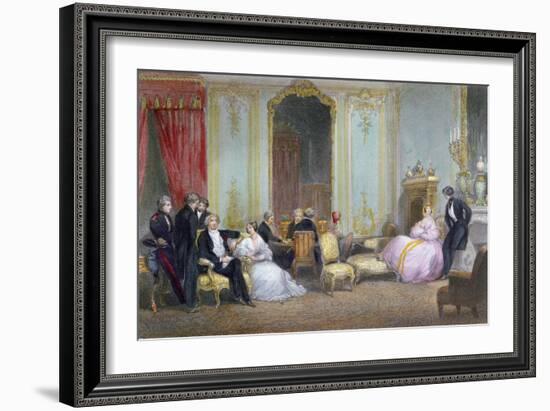 Family Scene, C.1840 (Colour Litho)-Eugene-Louis Lami-Framed Giclee Print