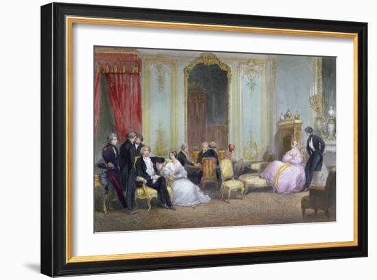 Family Scene, C.1840 (Colour Litho)-Eugene-Louis Lami-Framed Giclee Print