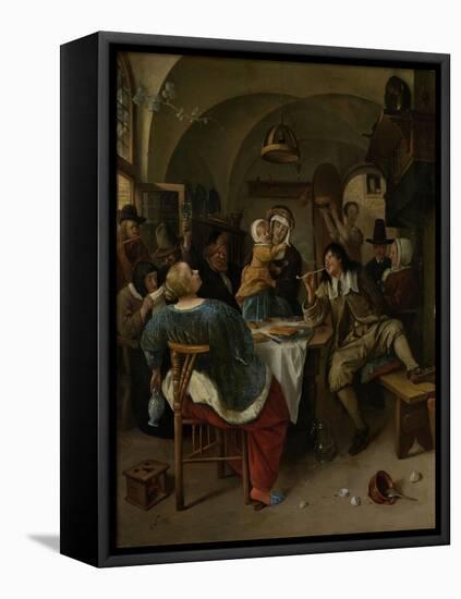 Family Scene-Jan Havicksz Steen-Framed Stretched Canvas