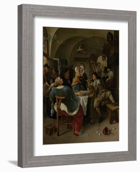 Family Scene-Jan Havicksz Steen-Framed Art Print