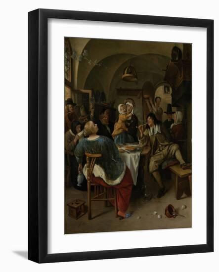 Family Scene-Jan Havicksz Steen-Framed Art Print