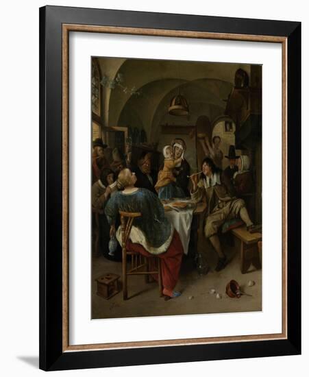 Family Scene-Jan Havicksz Steen-Framed Art Print